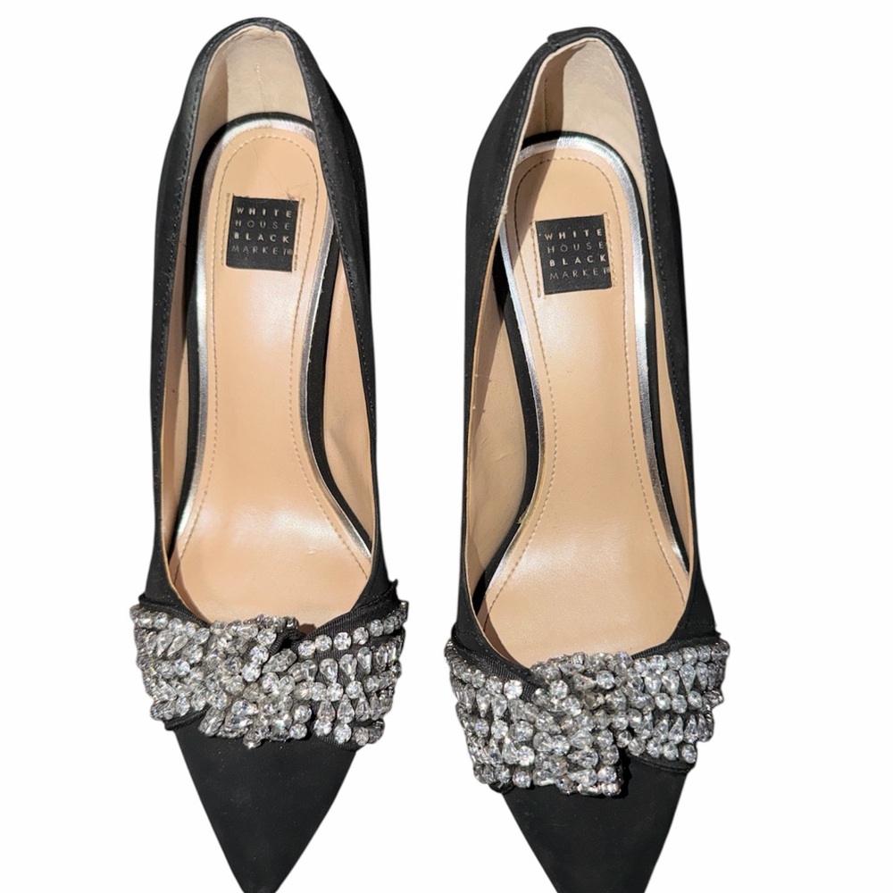 White House Black Market Black Heels with Sparkling Accents